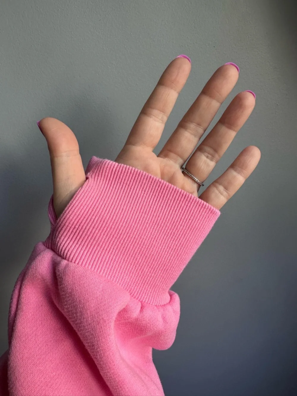 Bright Pink Half-Zip Pullover Sweatshirt - Picture 5 of 6